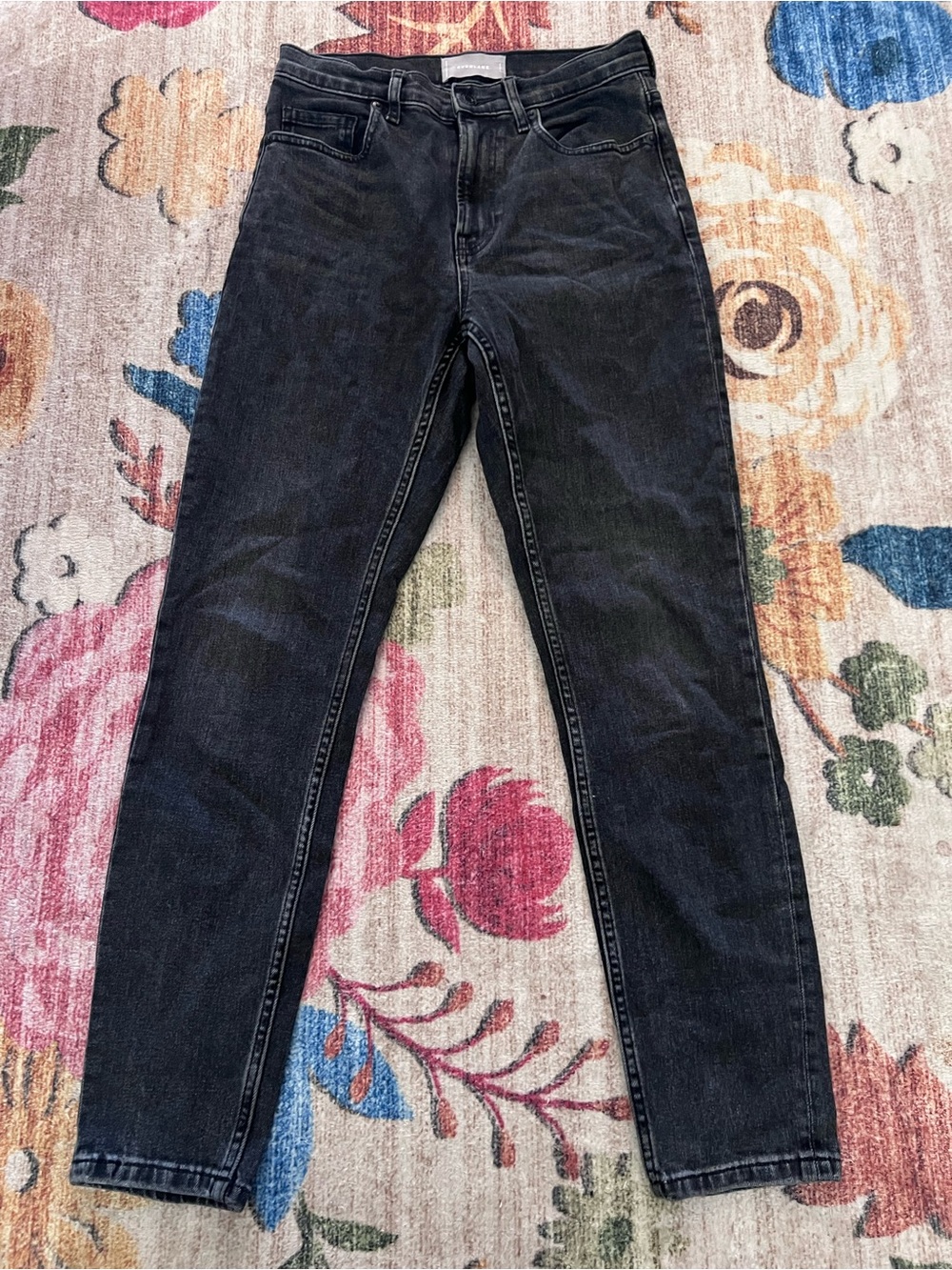 Everlane Womens Straight Leg Jeans - Black Wash 27 Regular